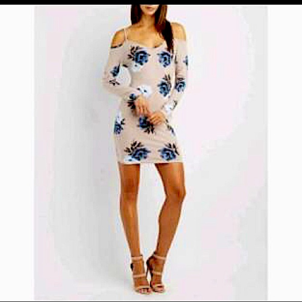 Charlotte Russe Cold-Shoulder Body Con Mini Dress